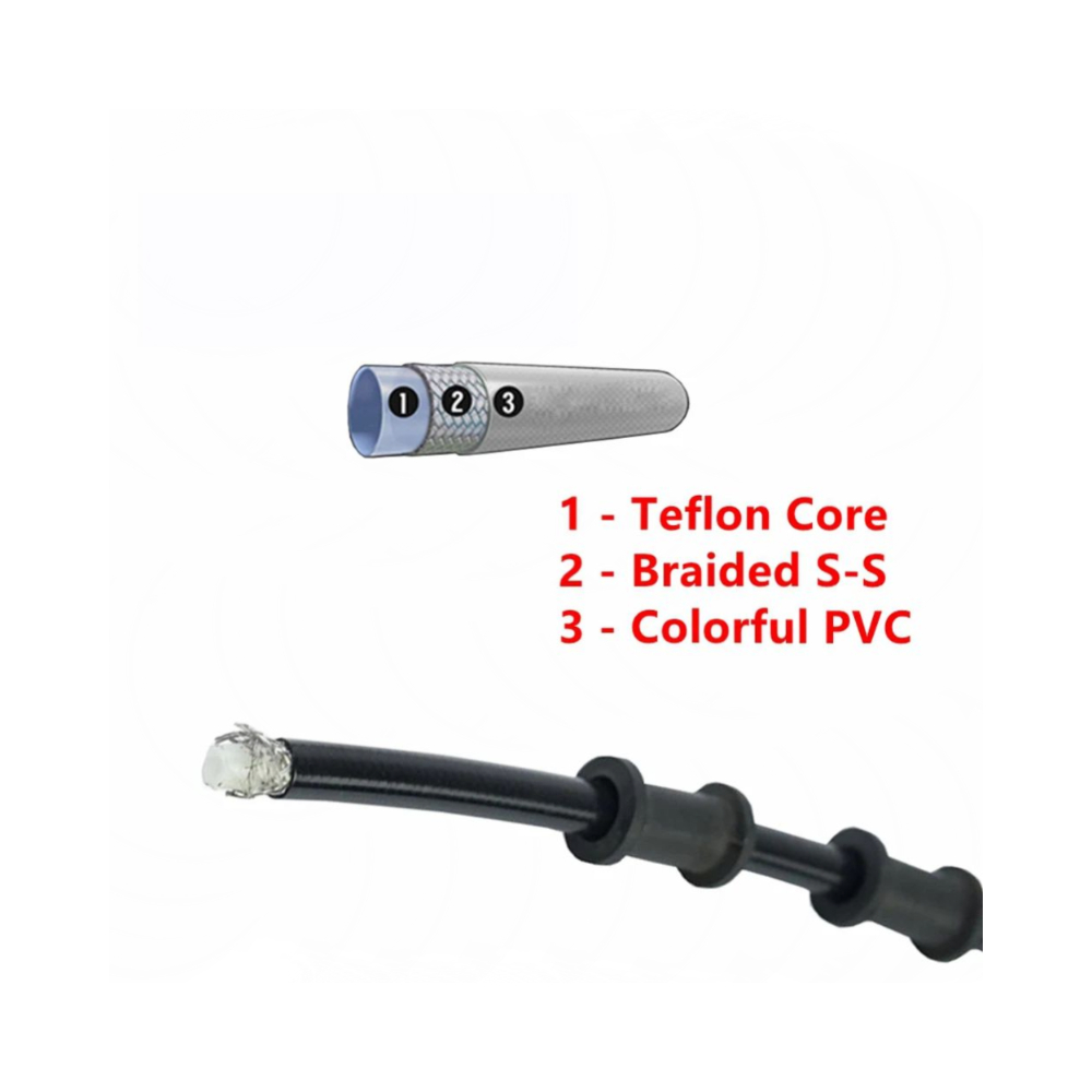 28°-28° Black Braided Hydrauli - Brake Line Motorcycle ulasan dan harga